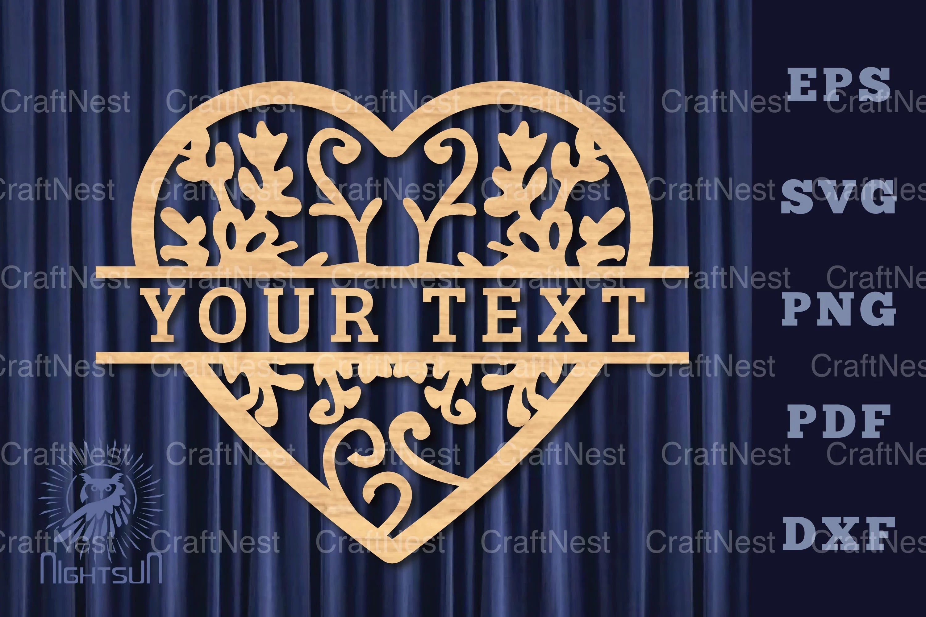 Heart Lasercut Split Monogram SVG Bundle - CraftNest - Digital Crafting and Art
