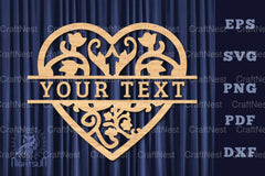 Heart Lasercut Split Monogram SVG Bundle - CraftNest - Digital Crafting and Art