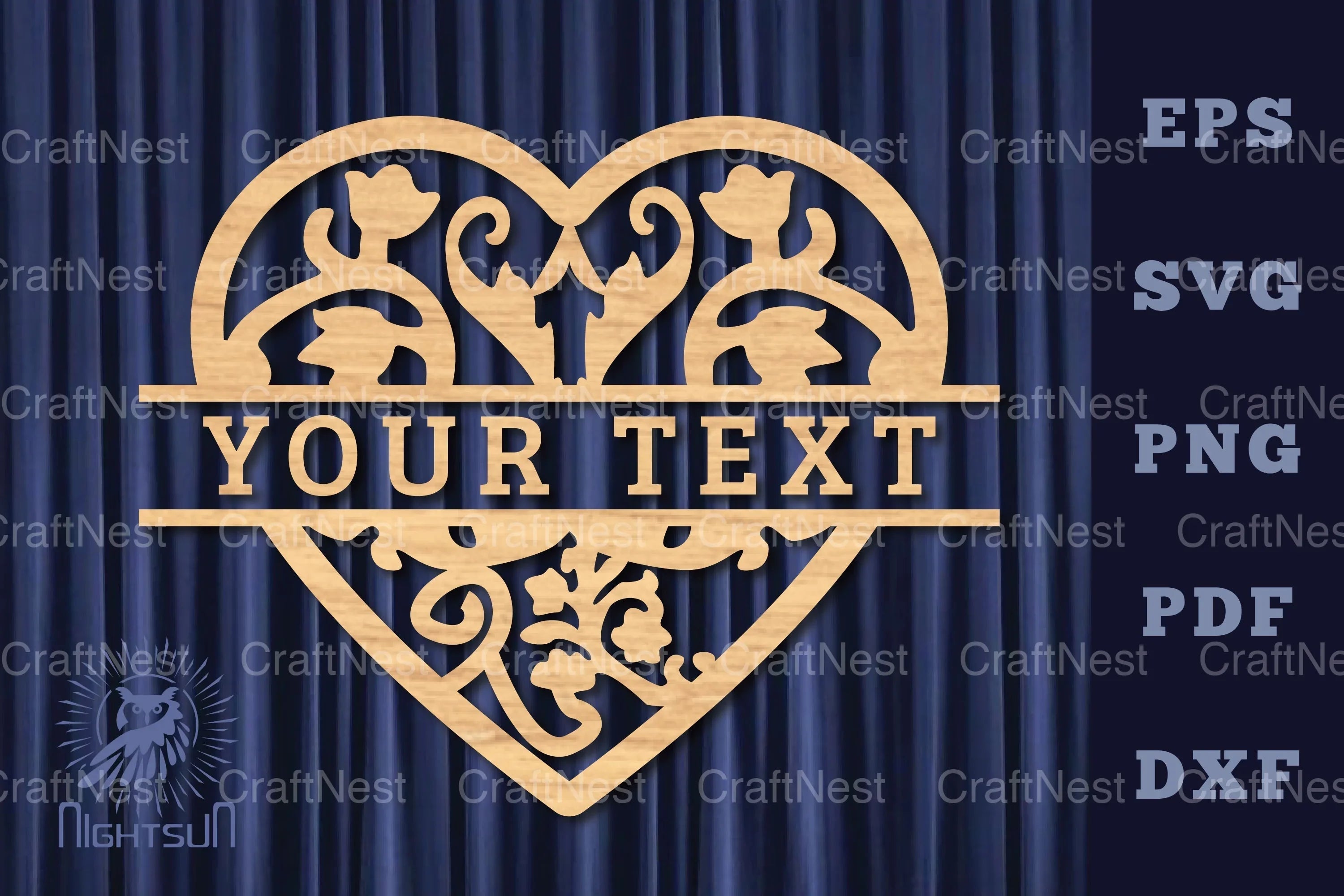 Heart Lasercut Split Monogram SVG Bundle - CraftNest - Digital Crafting and Art