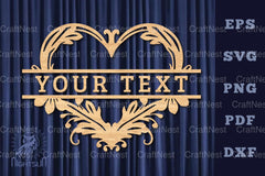 Heart Lasercut Split Monogram SVG Bundle - CraftNest - Digital Crafting and Art