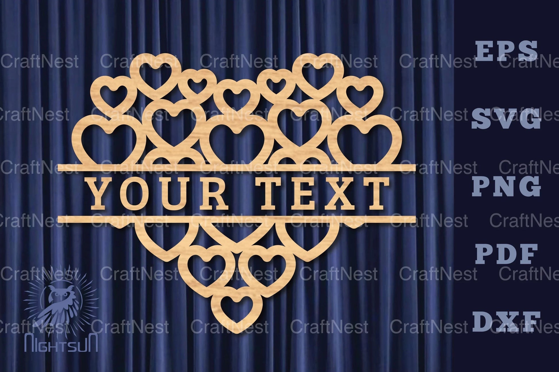Heart Lasercut Split Monogram Clipart Bundle - CraftNest - Digital Crafting and Art