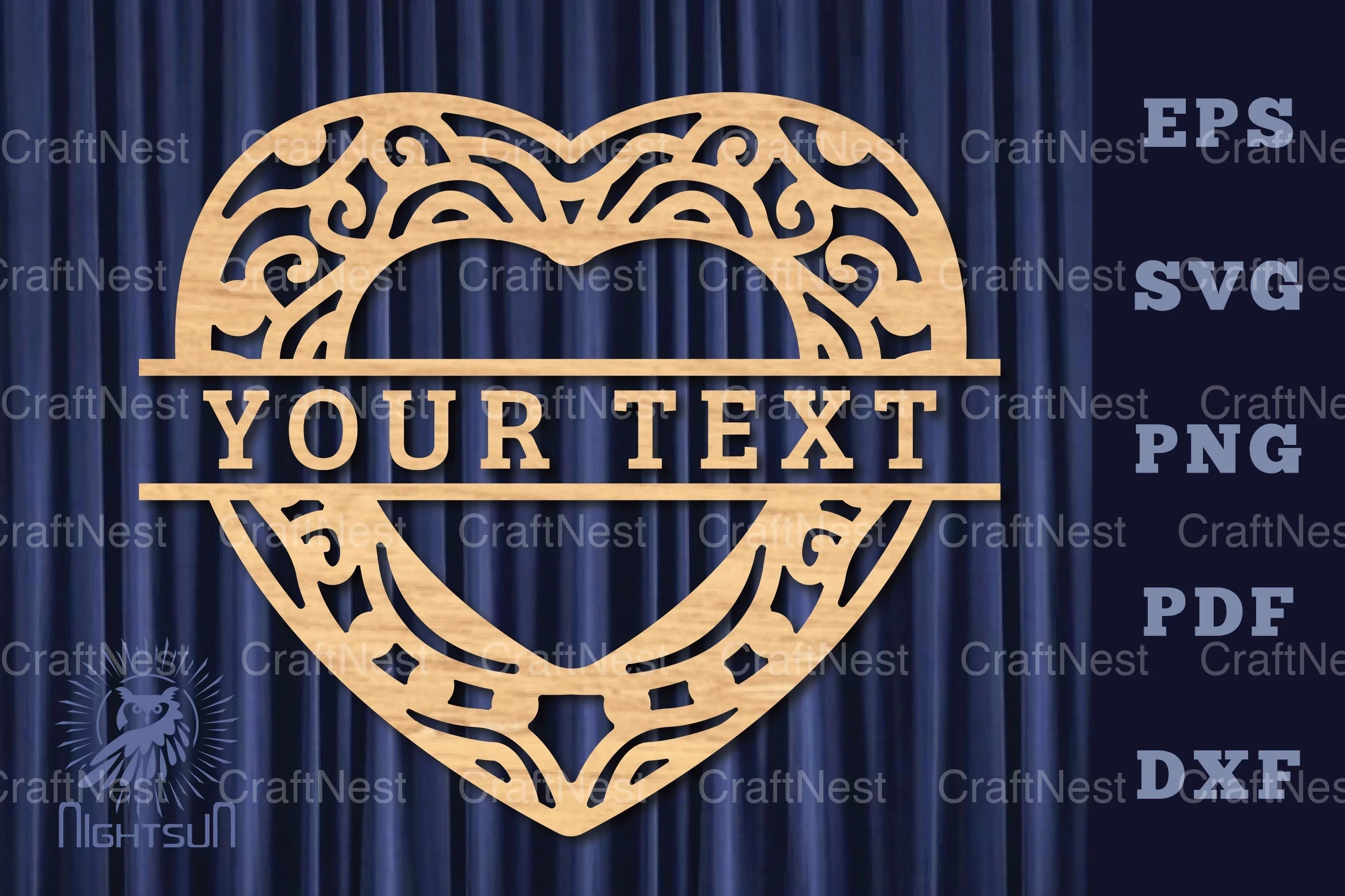 Heart Lasercut Split Monogram SVG Bundle - CraftNest - Digital Crafting and Art