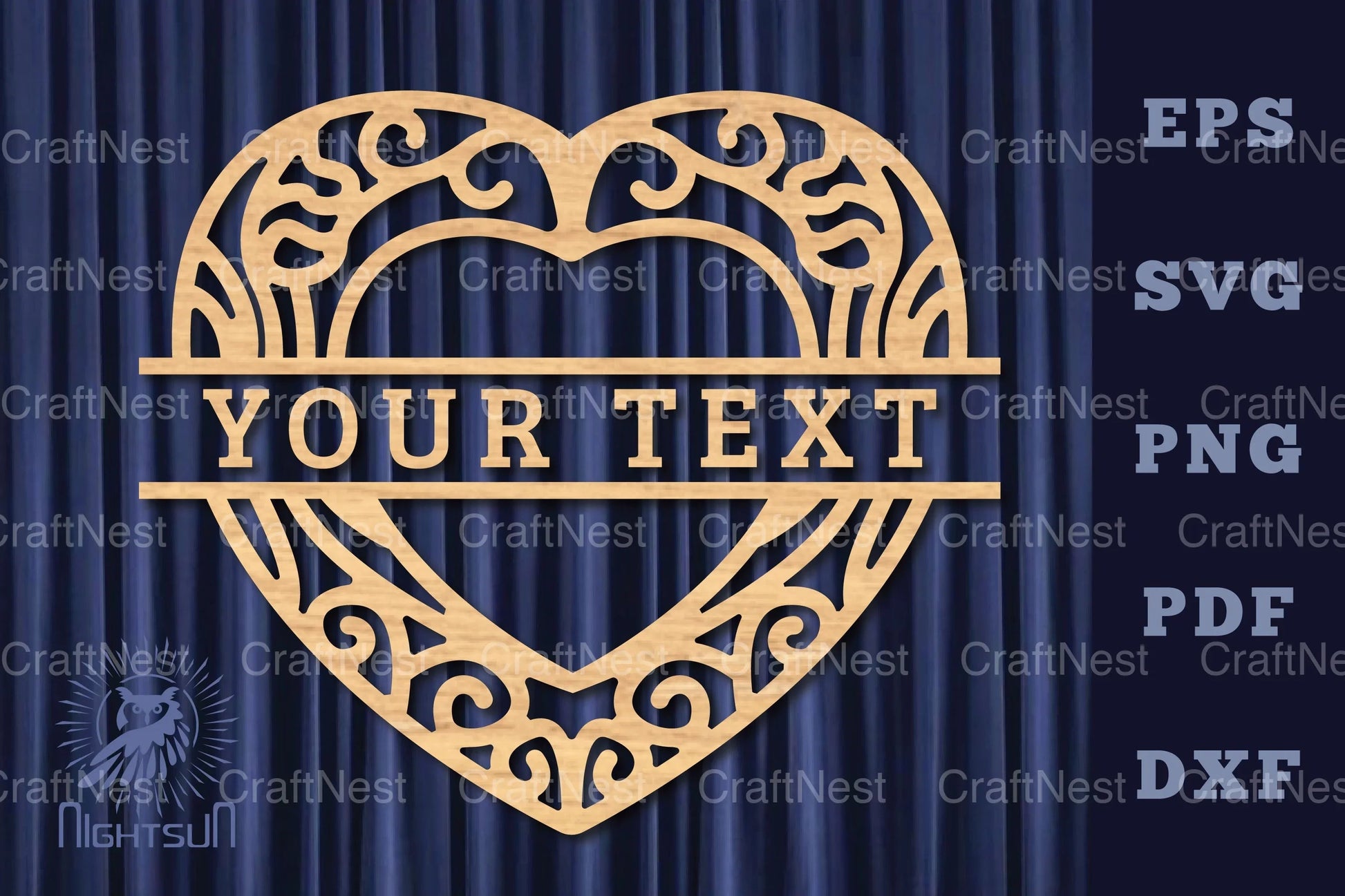 Heart Lasercut Split Monogram SVG Bundle - CraftNest - Digital Crafting and Art