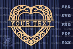 Heart Lasercut Split Monogram SVG Bundle - CraftNest - Digital Crafting and Art