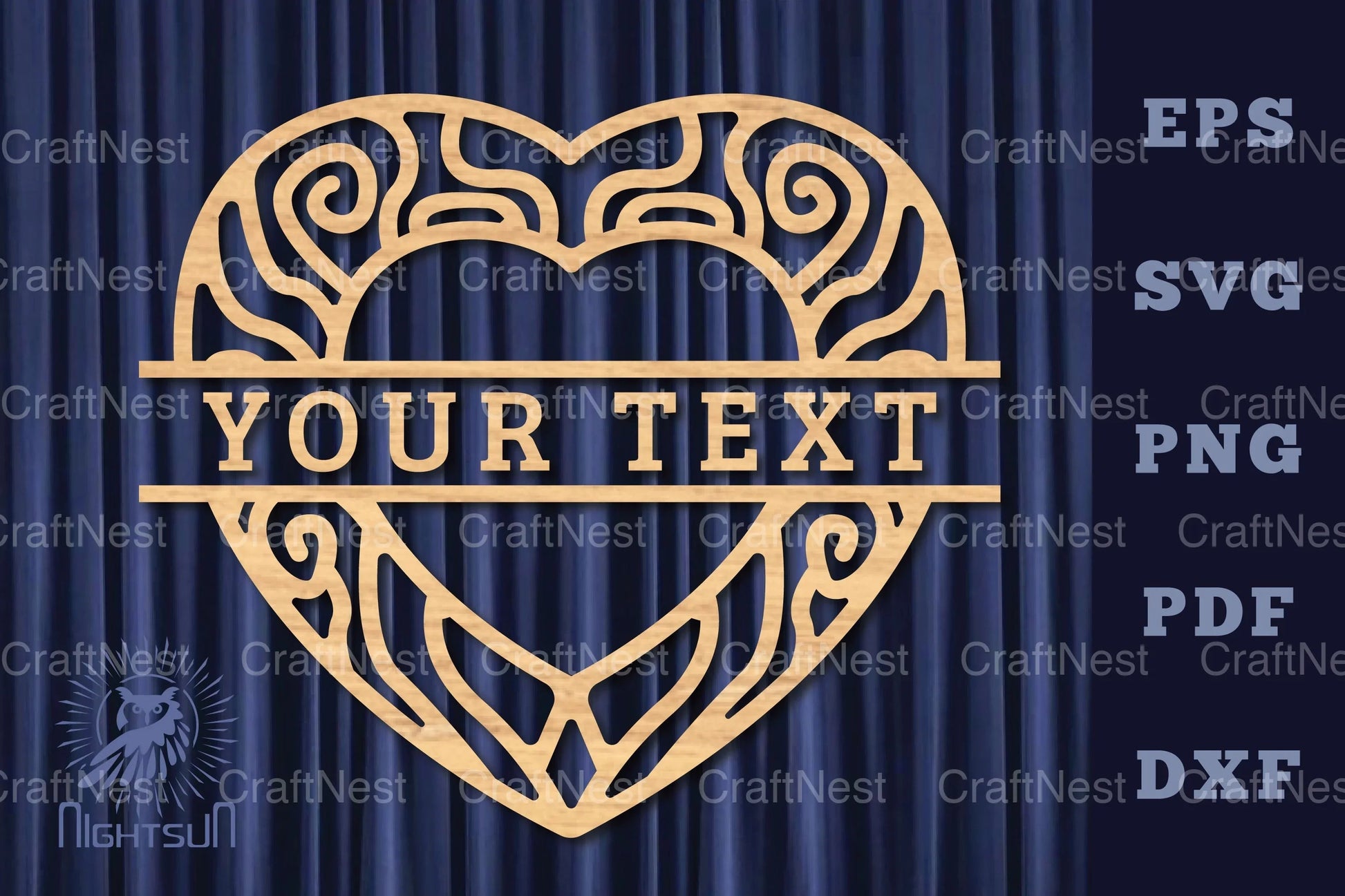Heart Lasercut Split Monogram SVG Bundle - CraftNest - Digital Crafting and Art