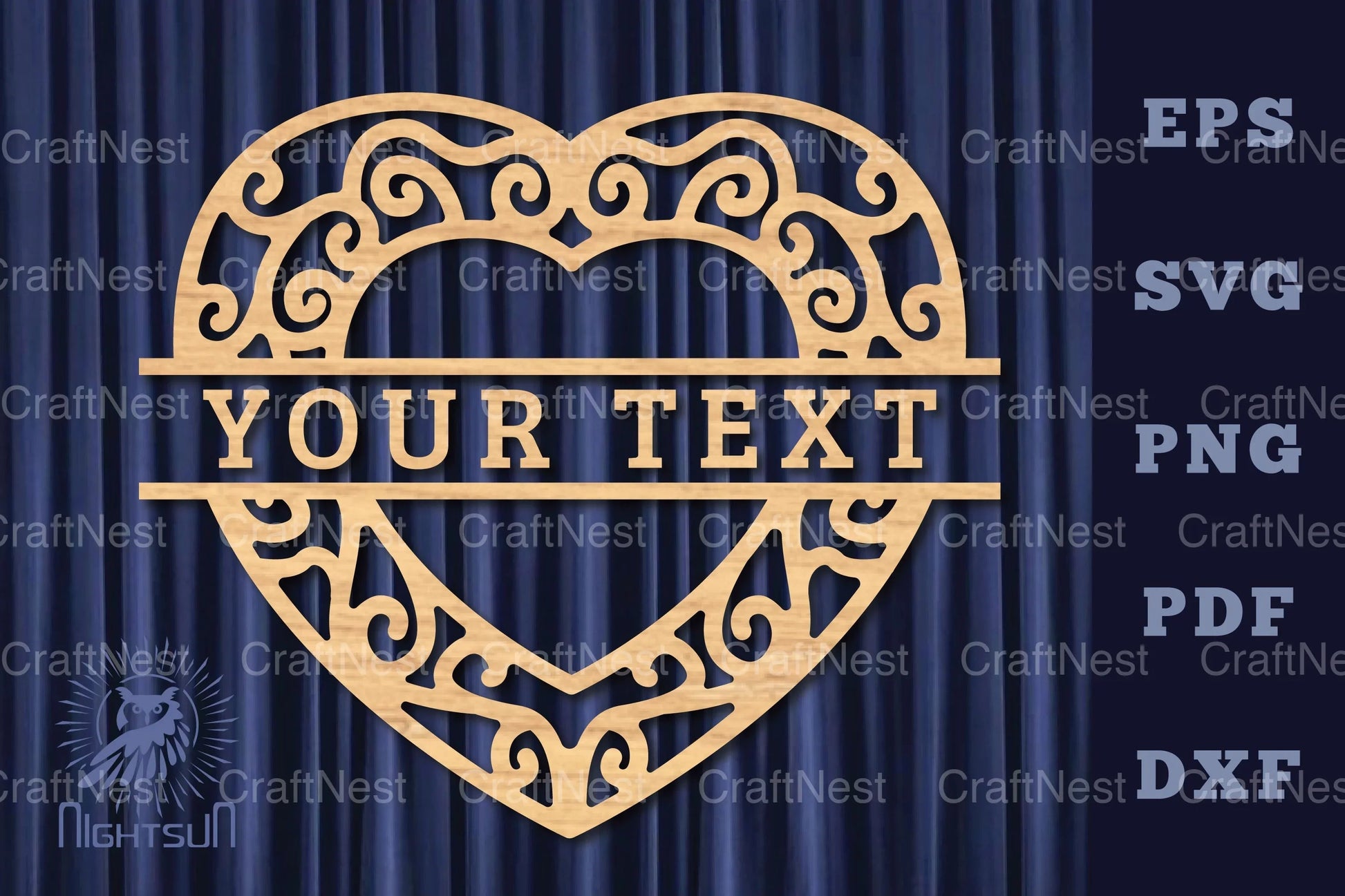 Heart Lasercut Split Monogram SVG Bundle - CraftNest - Digital Crafting and Art