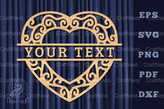 Heart Lasercut Split Monogram SVG Bundle - CraftNest - Digital Crafting and Art