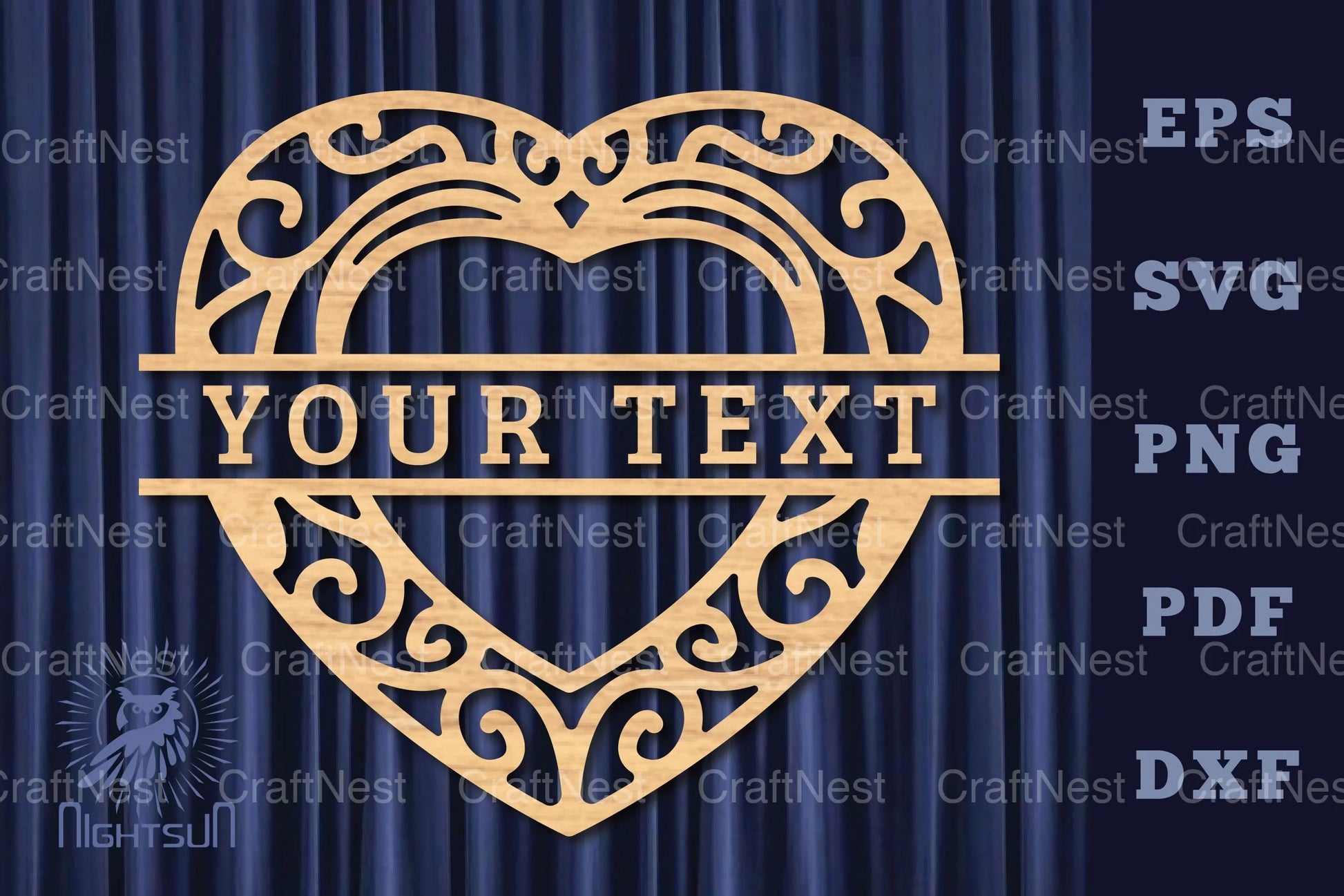 Heart Lasercut Split Monogram SVG Bundle - CraftNest - Digital Crafting and Art