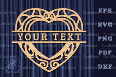 Heart Lasercut Split Monogram SVG Bundle - CraftNest - Digital Crafting and Art
