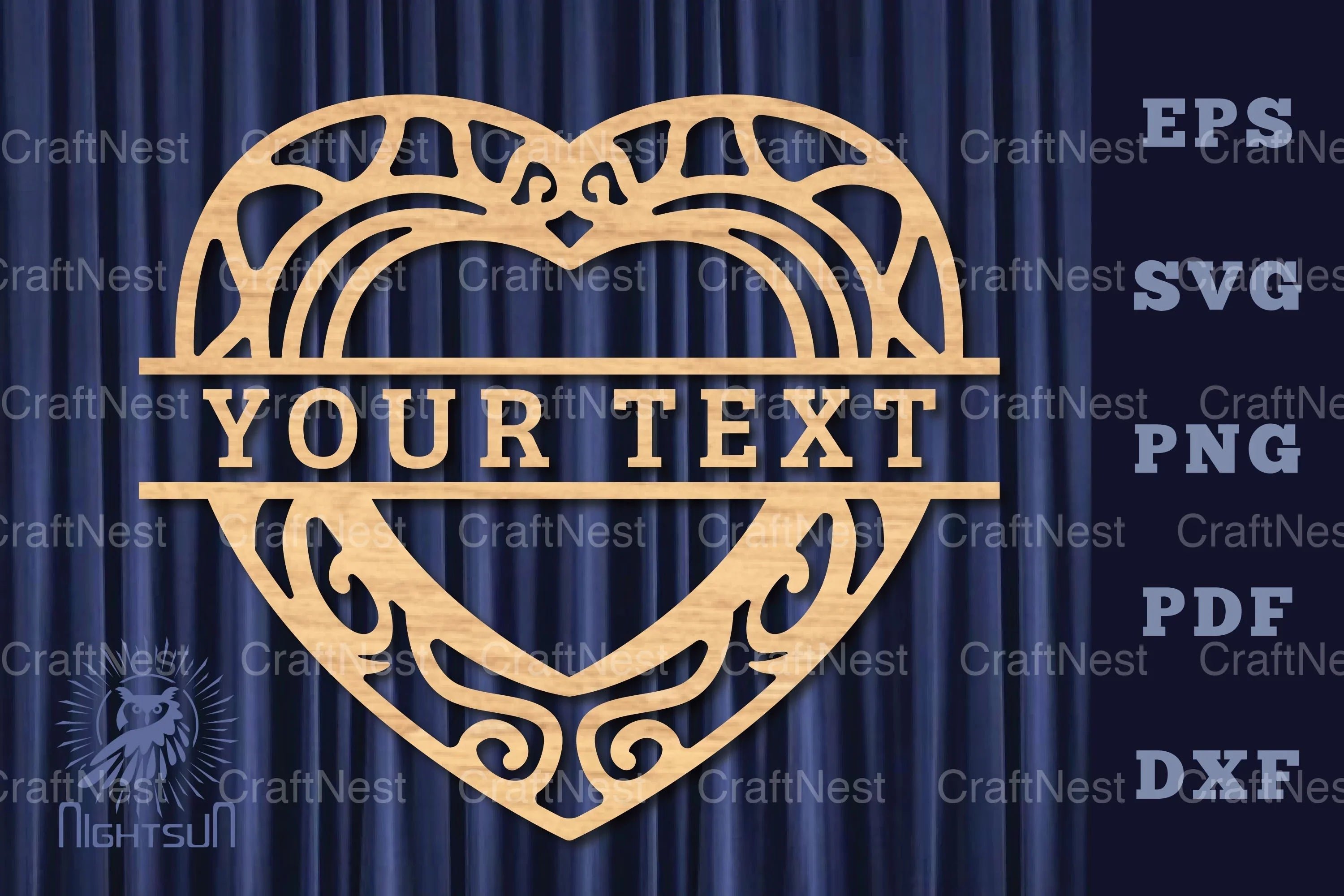 Heart Lasercut Split Monogram SVG Bundle - CraftNest - Digital Crafting and Art