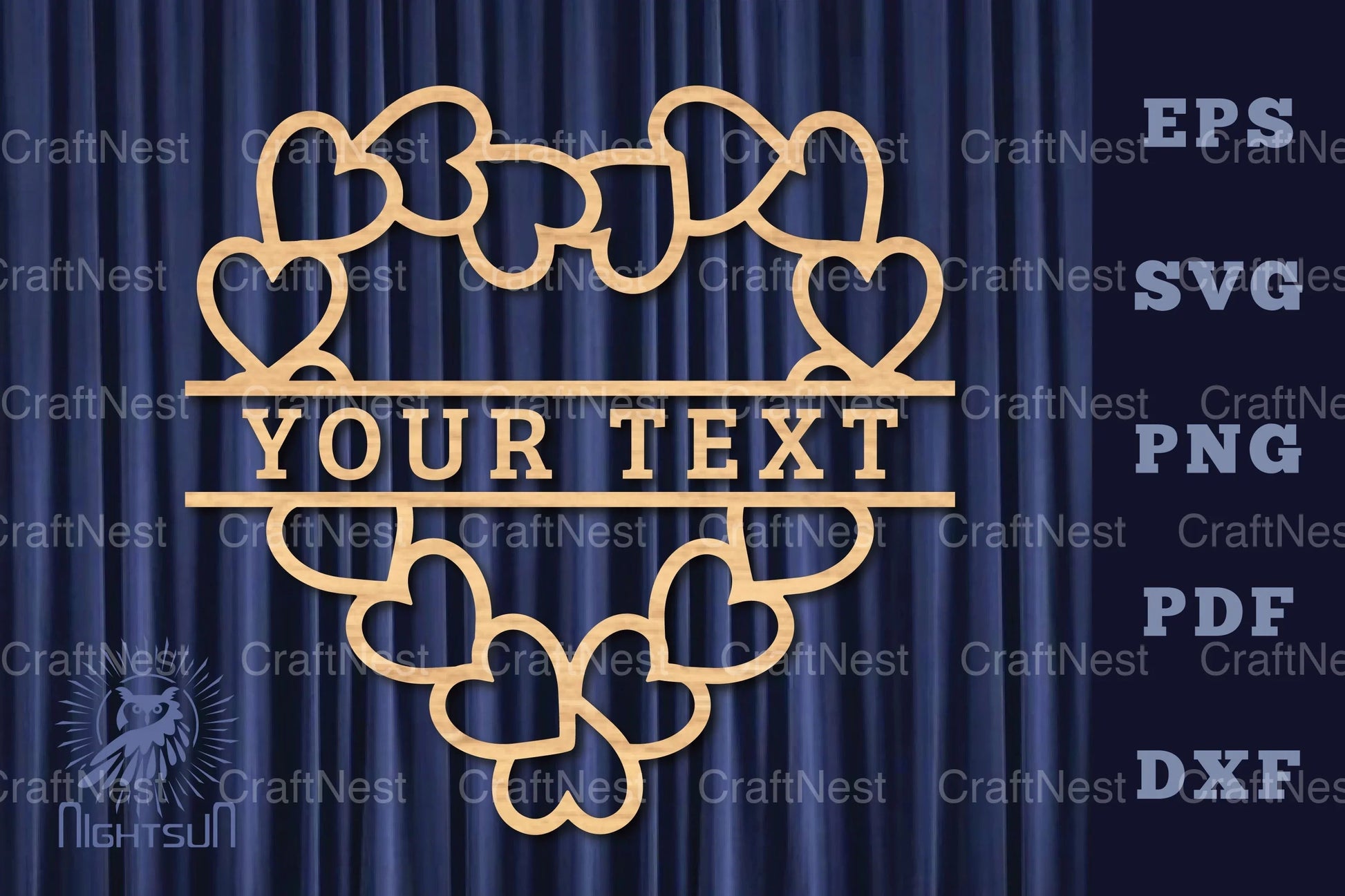 Heart Lasercut Split Monogram SVG Bundle - CraftNest - Digital Crafting and Art