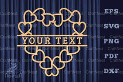 Heart Lasercut Split Monogram SVG Bundle - CraftNest - Digital Crafting and Art