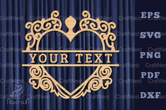Heart Lasercut Split Monogram SVG Bundle - CraftNest - Digital Crafting and Art