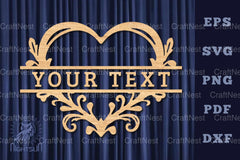 Heart Lasercut Split Monogram SVG Bundle - CraftNest - Digital Crafting and Art