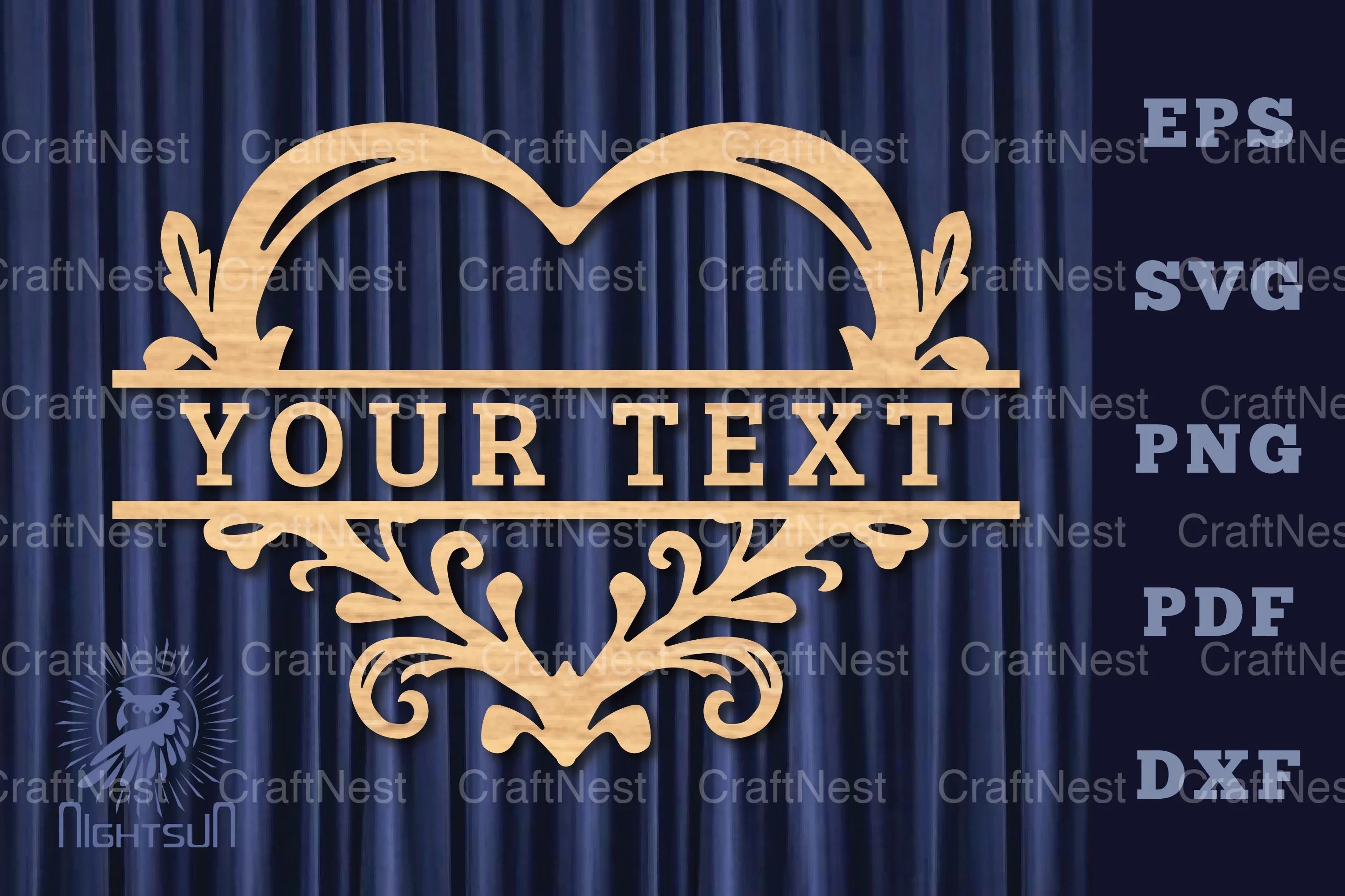 Heart Lasercut Split Monogram SVG Bundle - CraftNest - Digital Crafting and Art