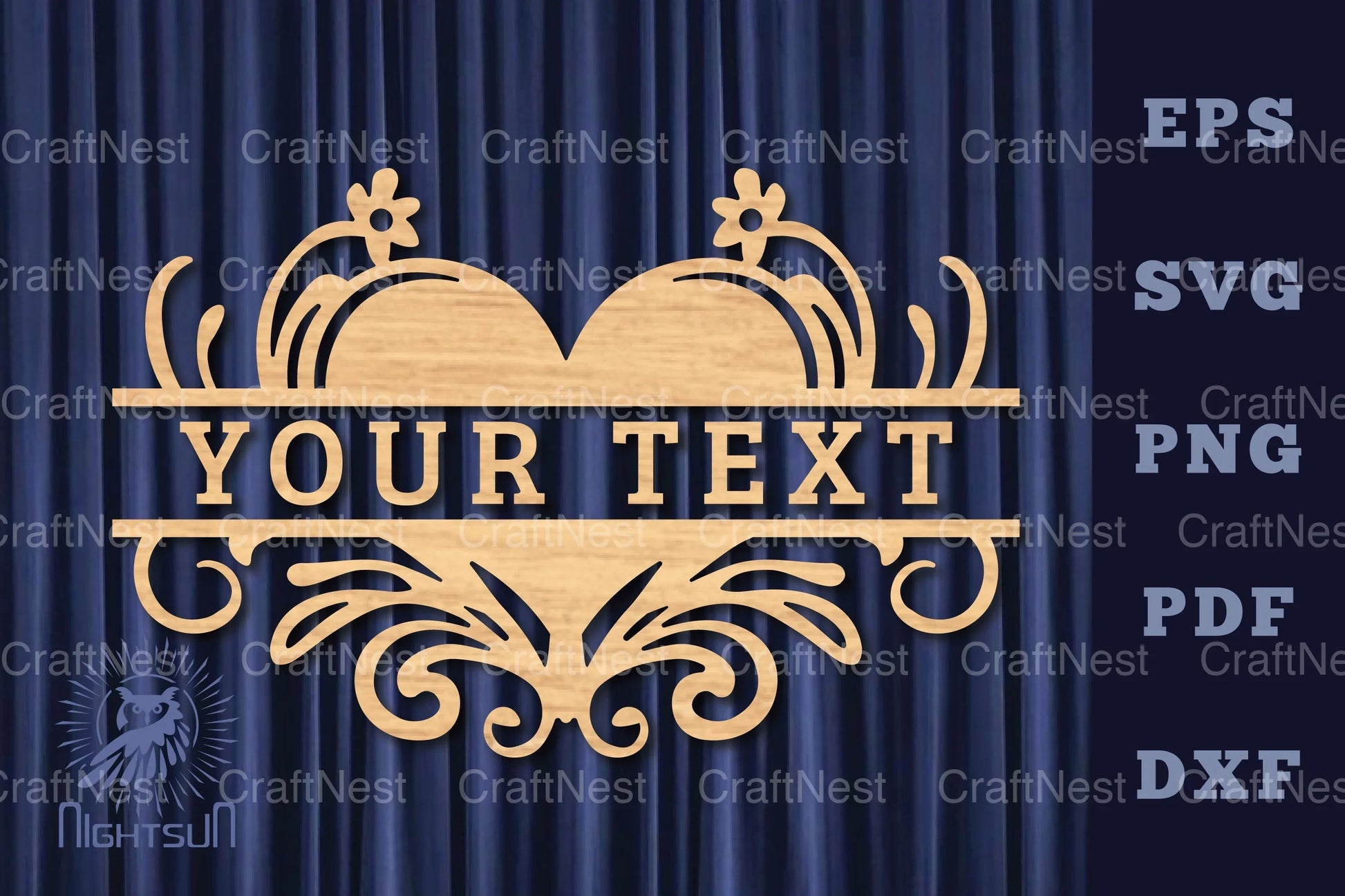 Heart Lasercut Split Monogram SVG Bundle - CraftNest - Digital Crafting and Art
