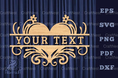 Heart Lasercut Split Monogram SVG Bundle - CraftNest - Digital Crafting and Art