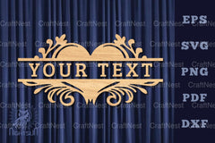 Heart Lasercut Split Monogram SVG Bundle - CraftNest - Digital Crafting and Art