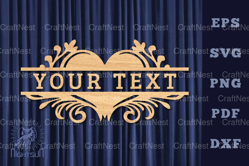 Heart Lasercut Split Monogram SVG Bundle - CraftNest - Digital Crafting and Art