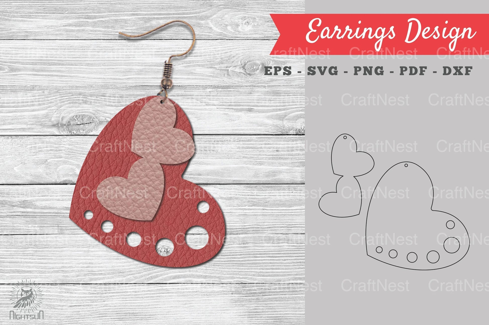Heart Leather Earring Design Clipart Bundle - CraftNest - Digital Crafting and Art