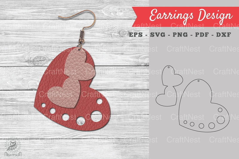 Heart Leather Earring Design Clipart Bundle - CraftNest - Digital Crafting and Art