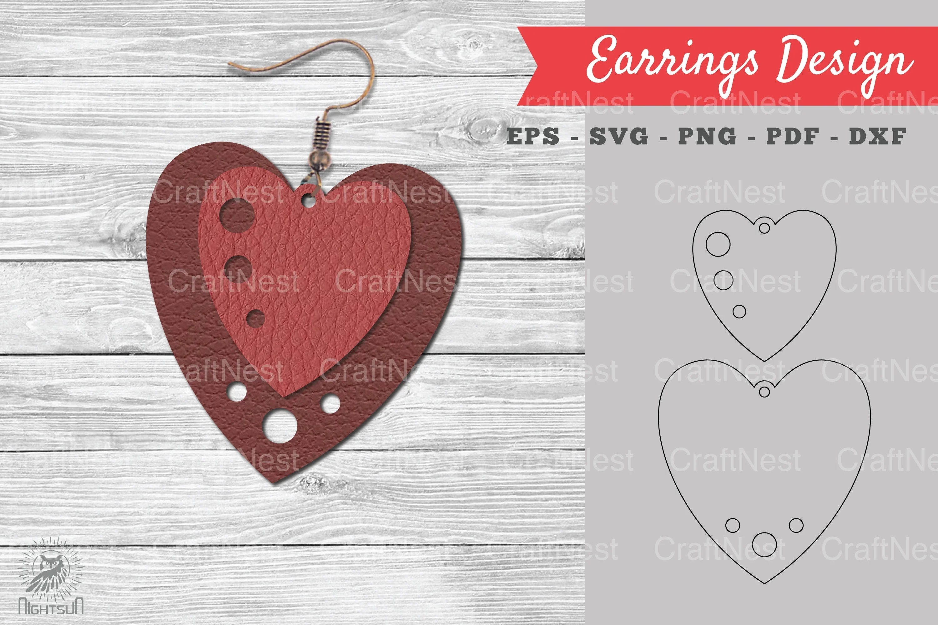 Heart Leather Earring Design Clipart Bundle - CraftNest - Digital Crafting and Art