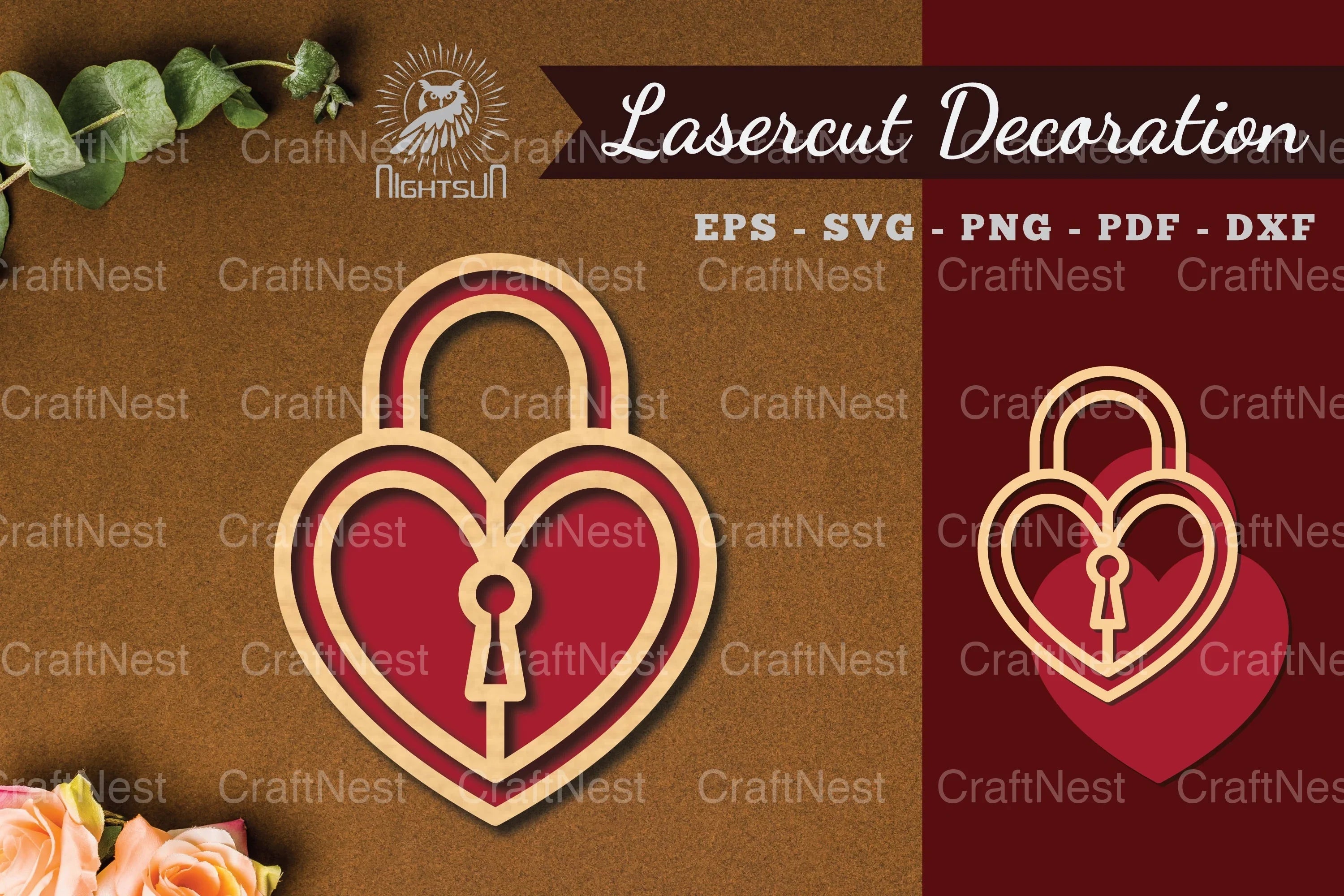 Heart Lock Laser Cut Decoration Clipart Bundle - CraftNest - Digital Crafting and Art