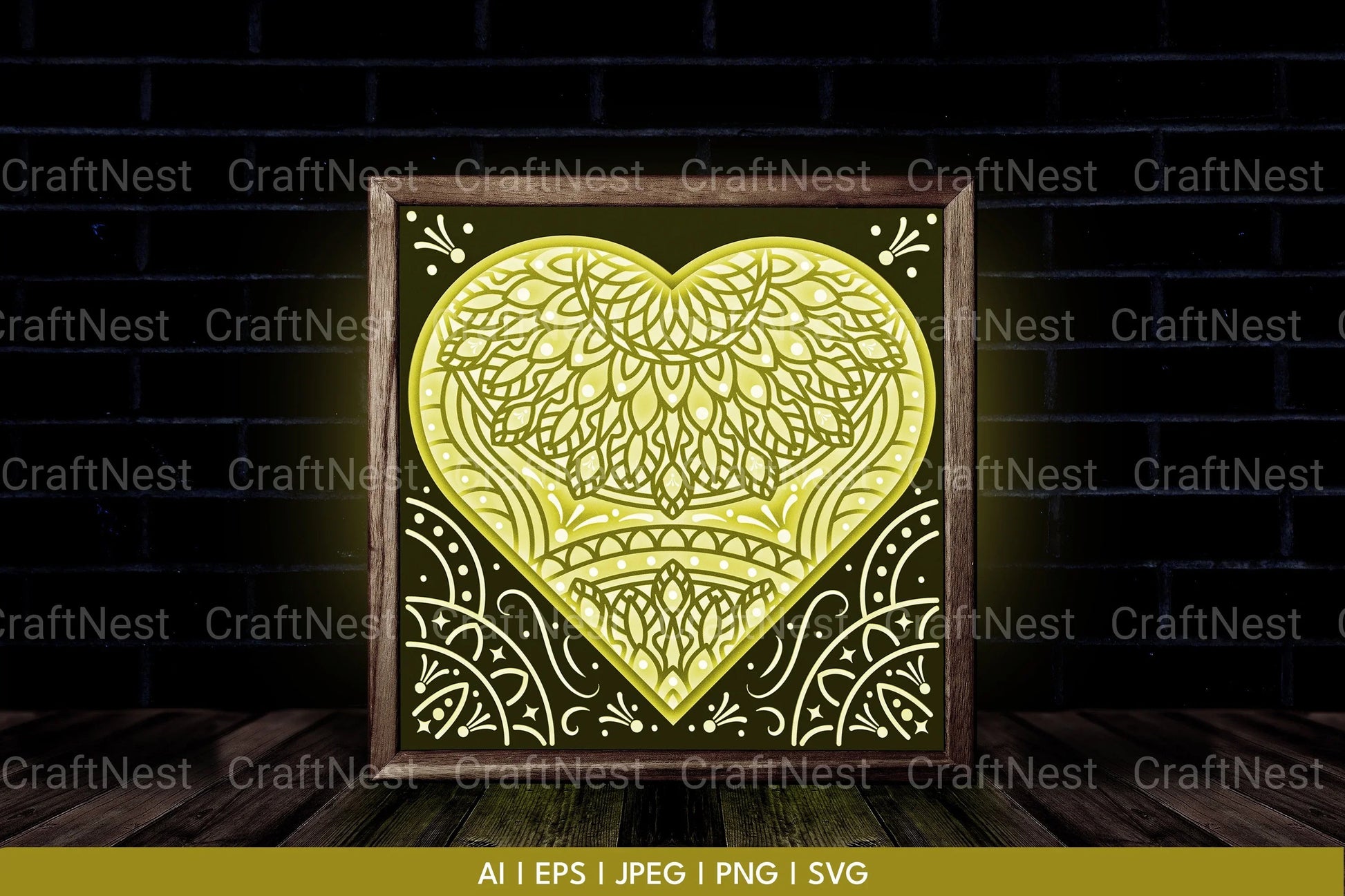 Heart Mandala 3D Layered Papercut Clipart Bundle - CraftNest - Digital Crafting and Art