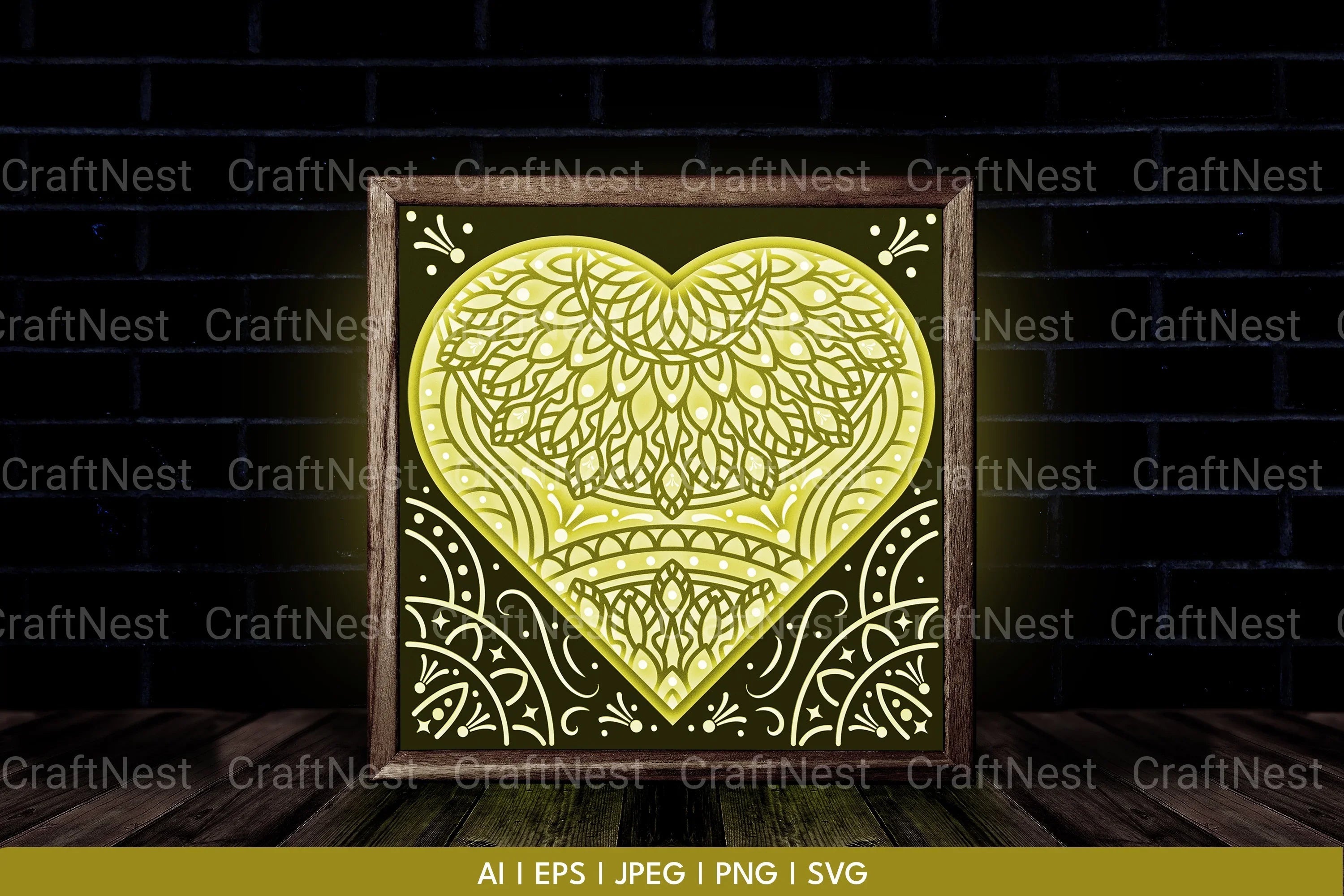 Heart Mandala 3D Layered Papercut Clipart Bundle - CraftNest - Digital Crafting and Art