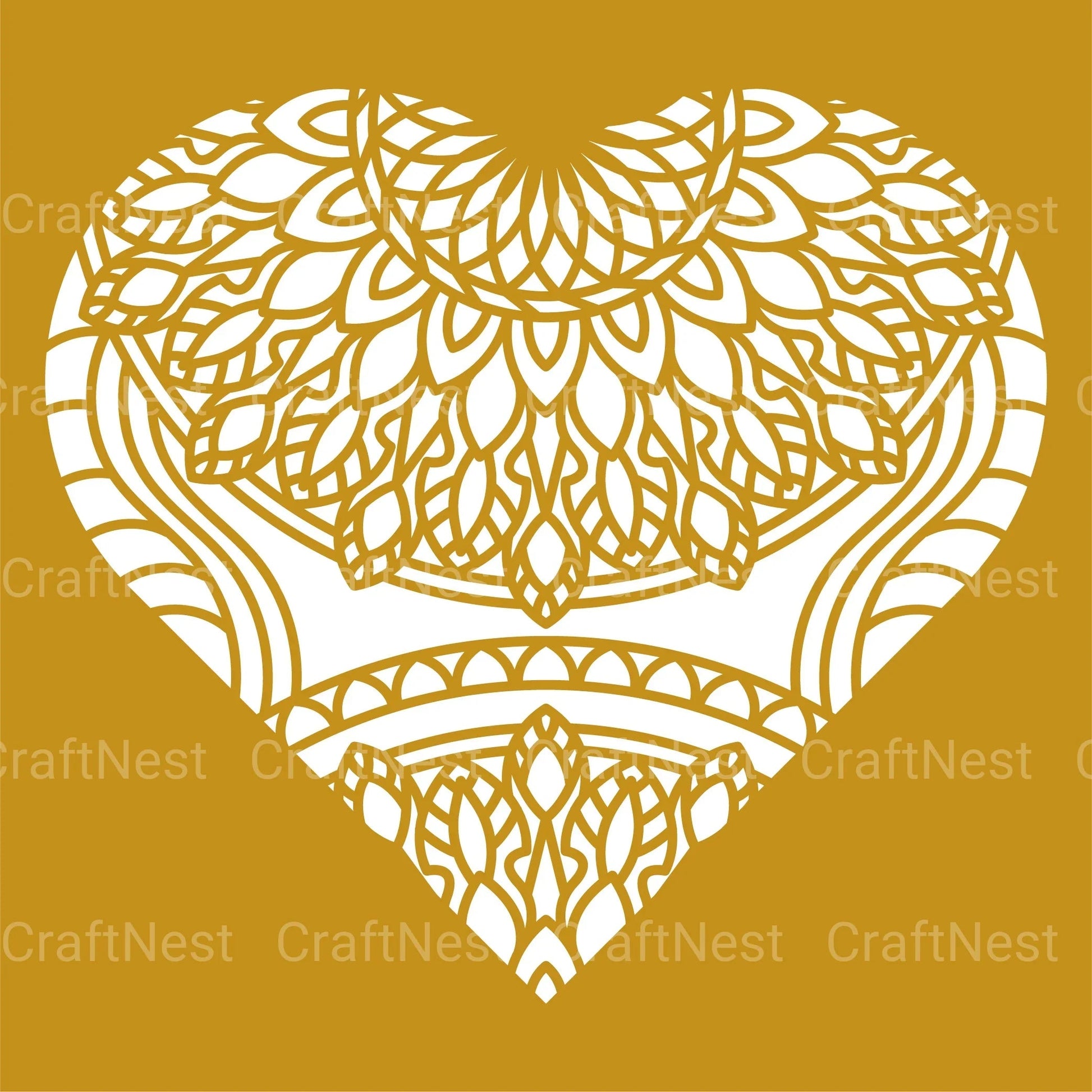 Heart Mandala 3D Layered Papercut Clipart Bundle - CraftNest - Digital Crafting and Art