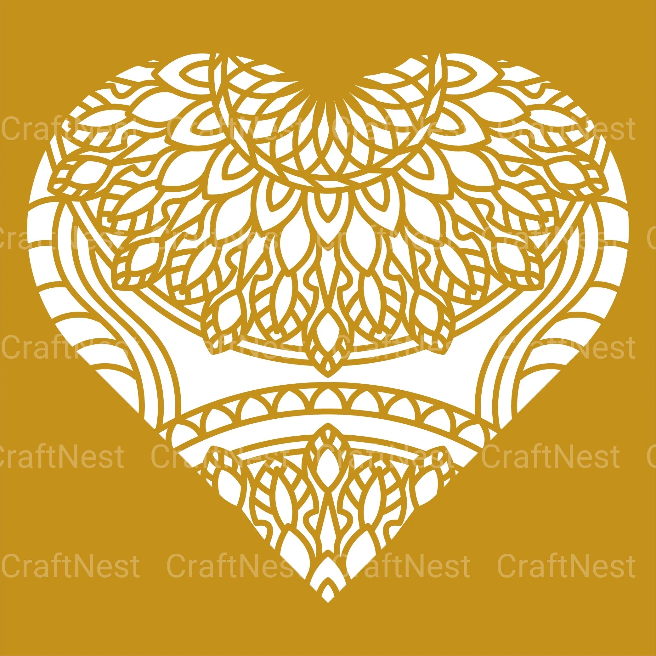 Heart Mandala 3D Layered Papercut Clipart Bundle - CraftNest - Digital Crafting and Art