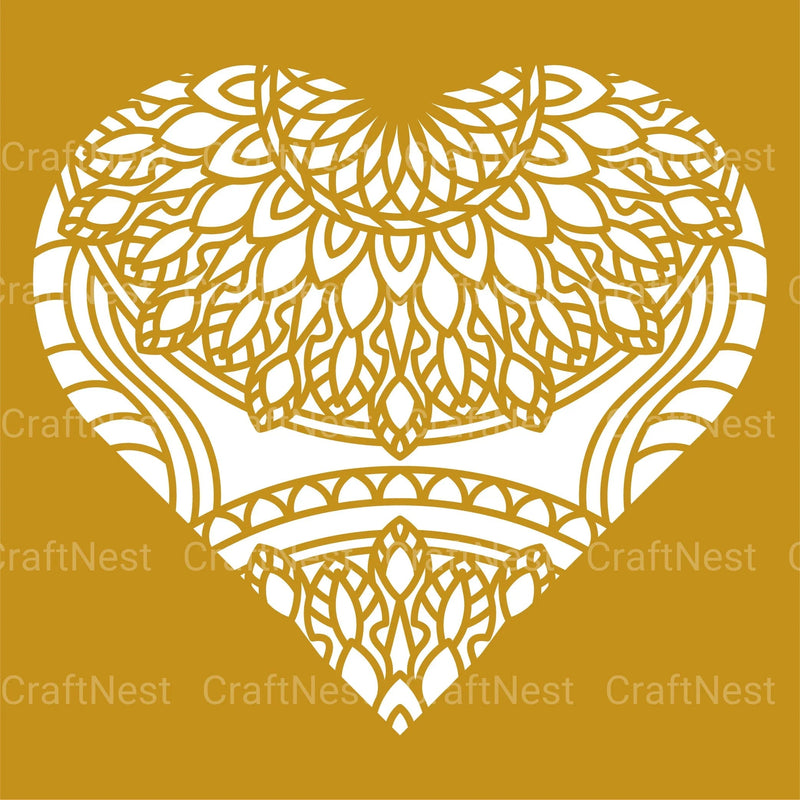 Heart Mandala 3D Layered Papercut Clipart Bundle - CraftNest - Digital Crafting and Art