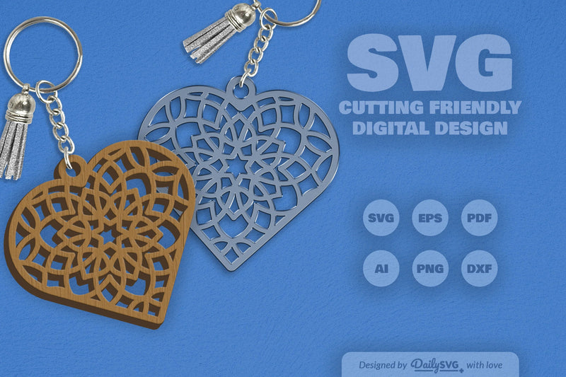 Heart Mandala SVG Bundle 5 - CraftNest - Digital Crafting and Art
