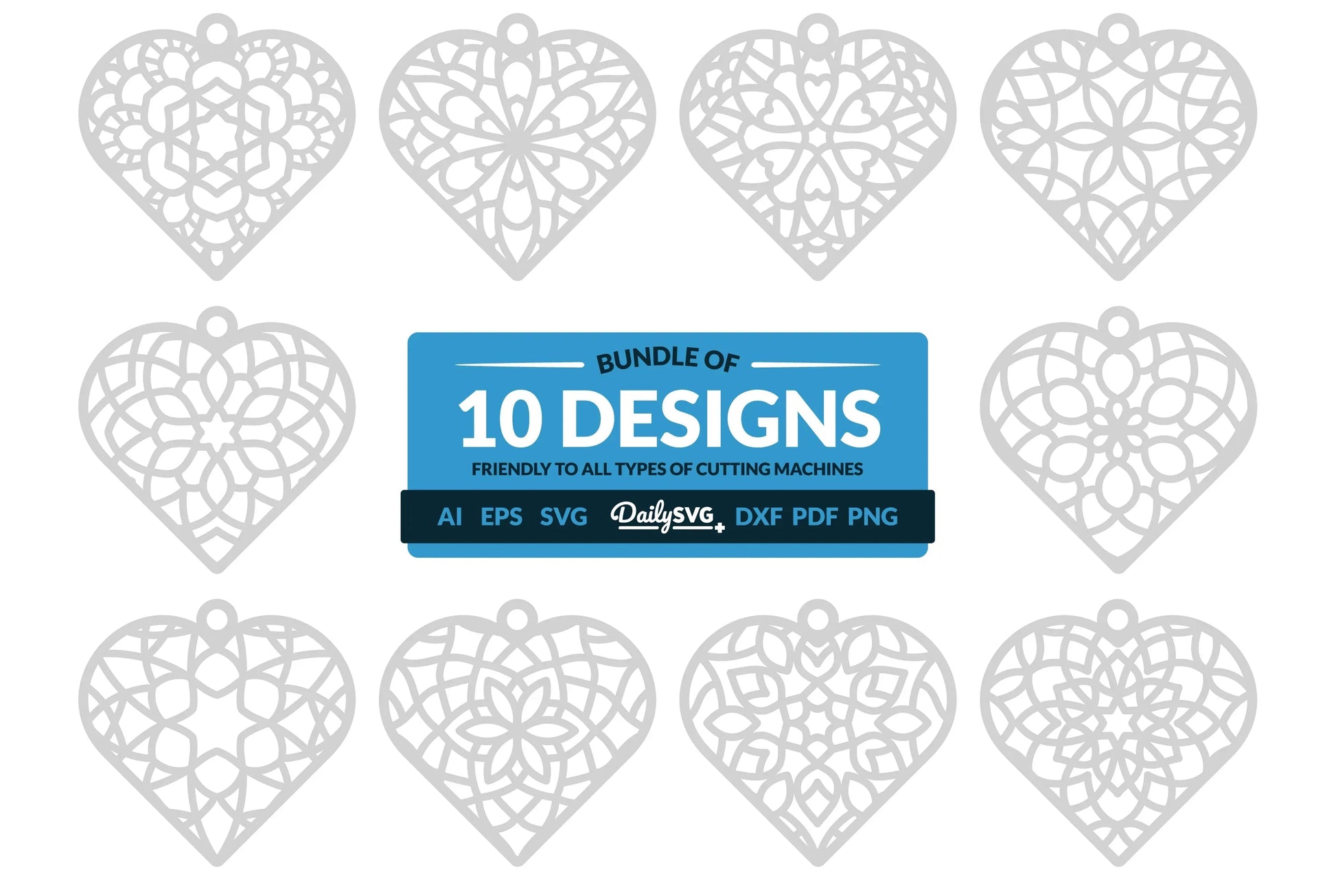 Heart Mandala Clipart Daily SVG Bundles - CraftNest - Digital Crafting and Art