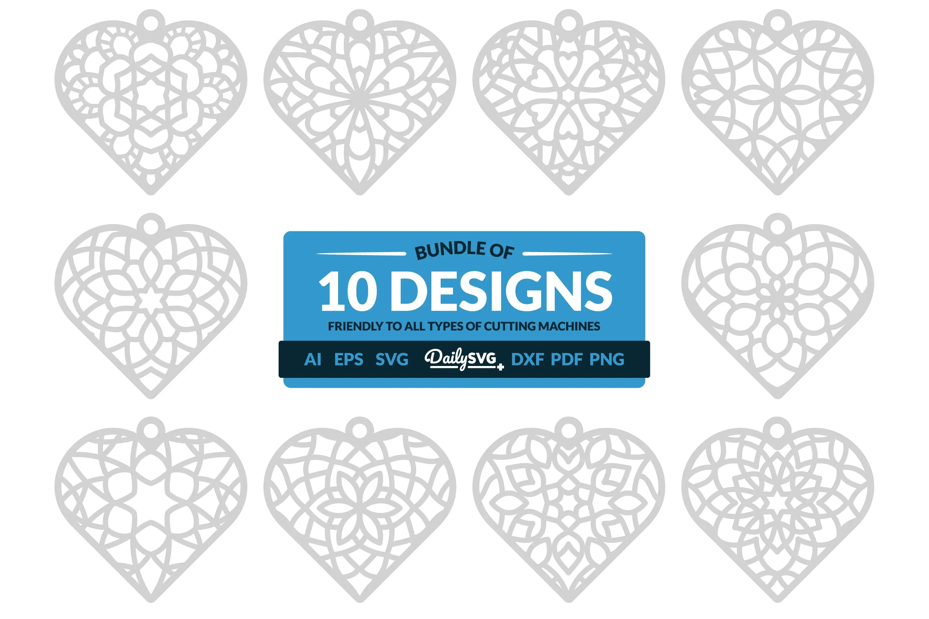 Heart Mandala Clipart Daily SVG Bundles - CraftNest - Digital Crafting and Art