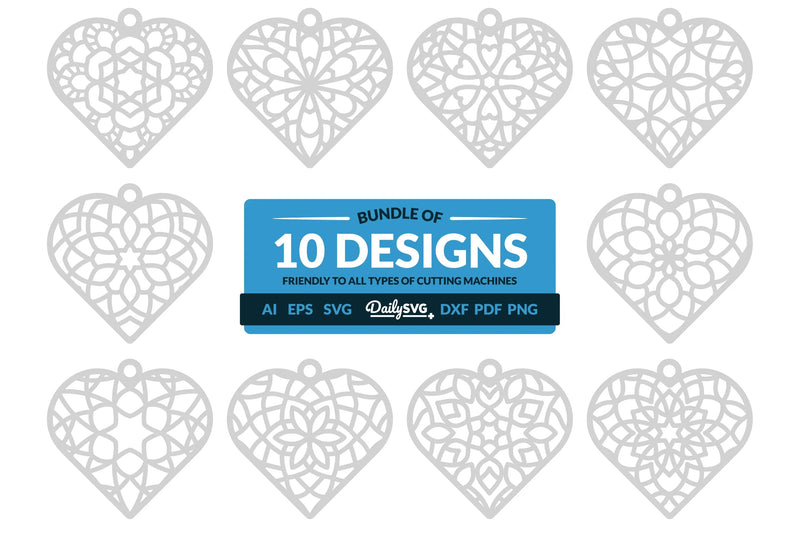 Heart Mandala Clipart Daily SVG Bundles - CraftNest - Digital Crafting and Art