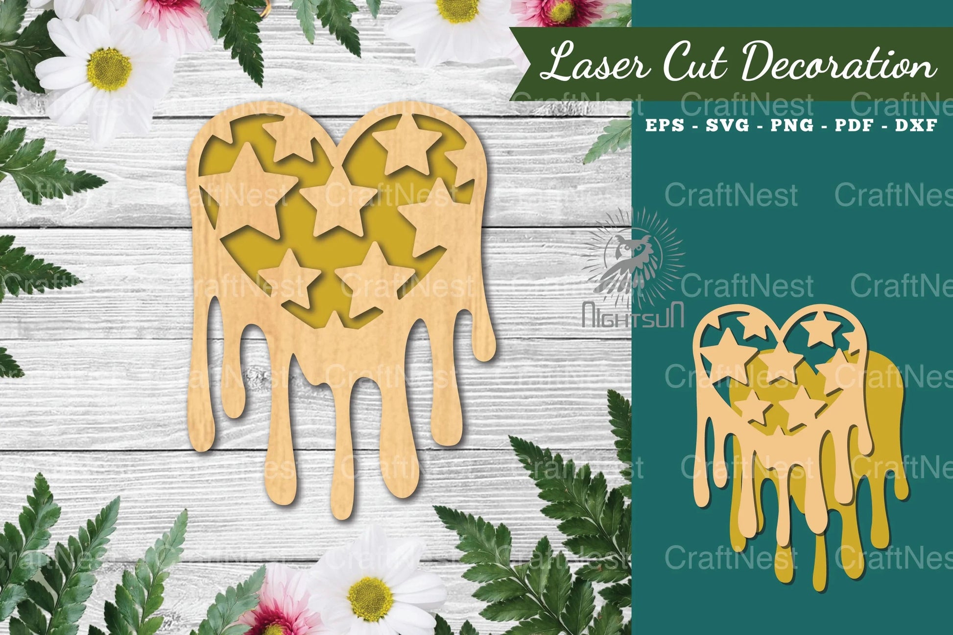Heart Melted Laser Cut Decoration Clipart Bundle - CraftNest - Digital Crafting and Art