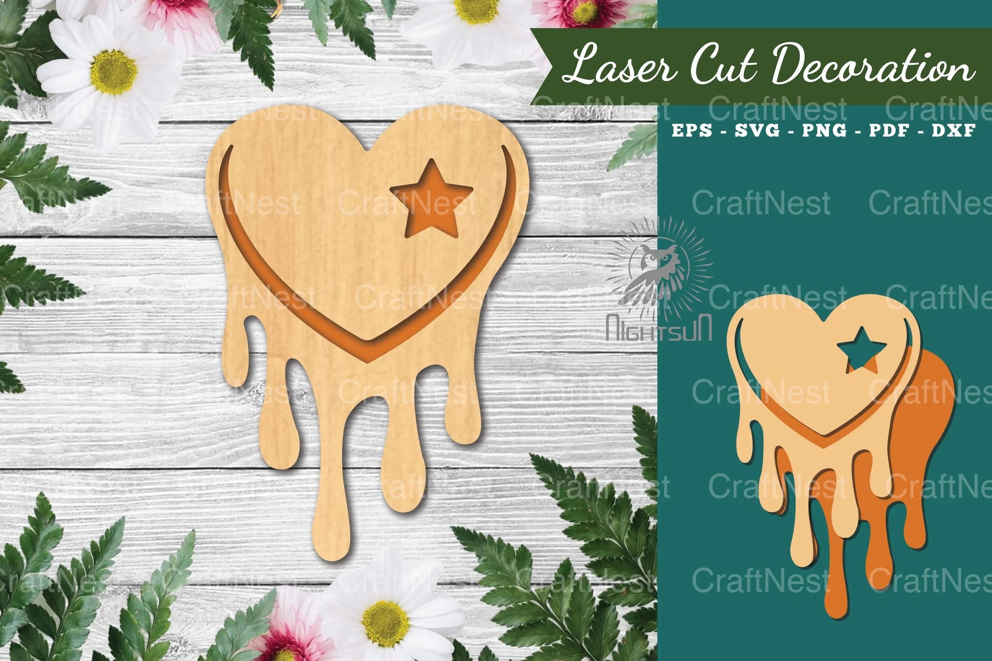 Heart Melted Laser Cut Decoration Clipart Bundle - CraftNest - Digital Crafting and Art