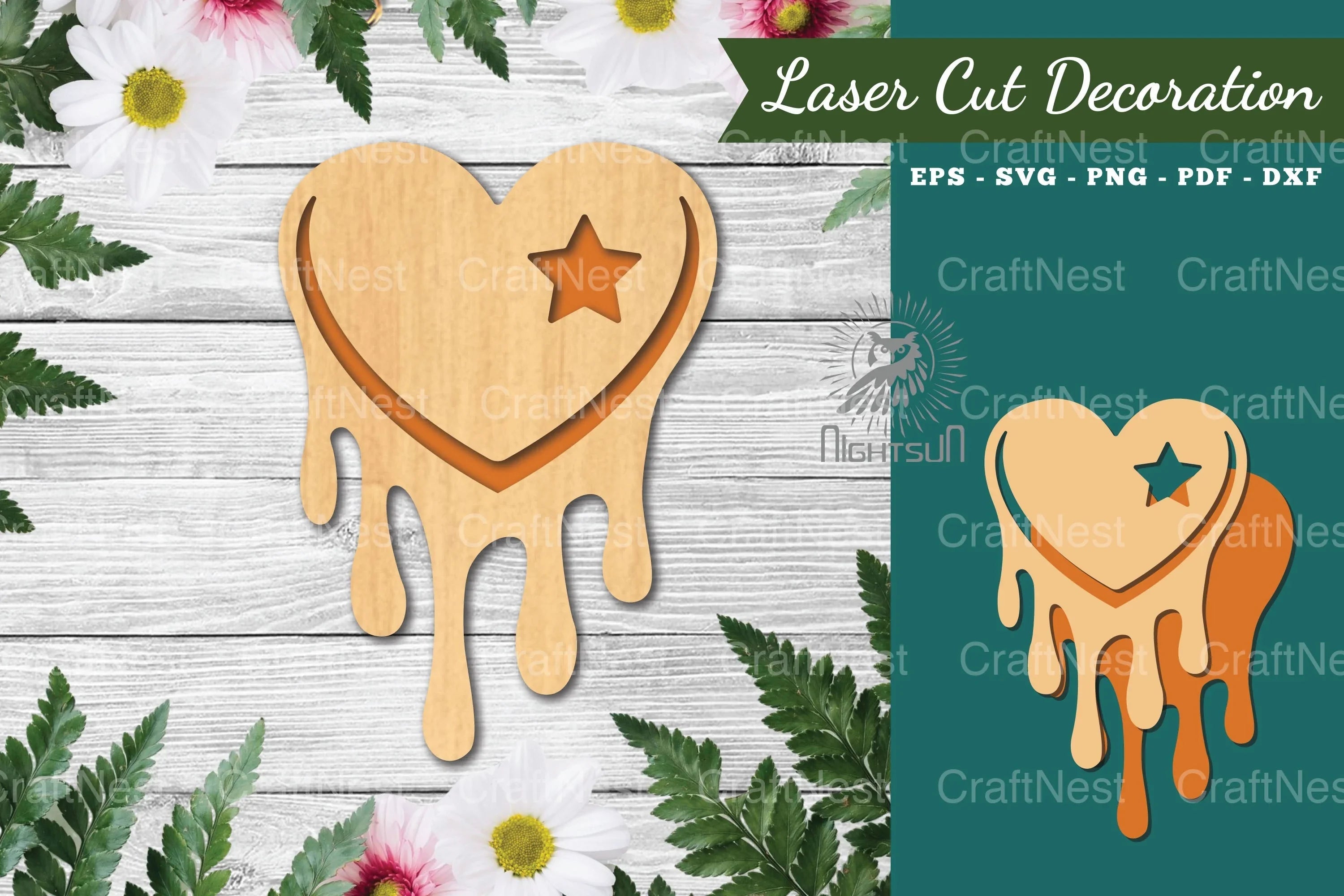 Heart Melted Laser Cut Decoration Clipart Bundle - CraftNest - Digital Crafting and Art
