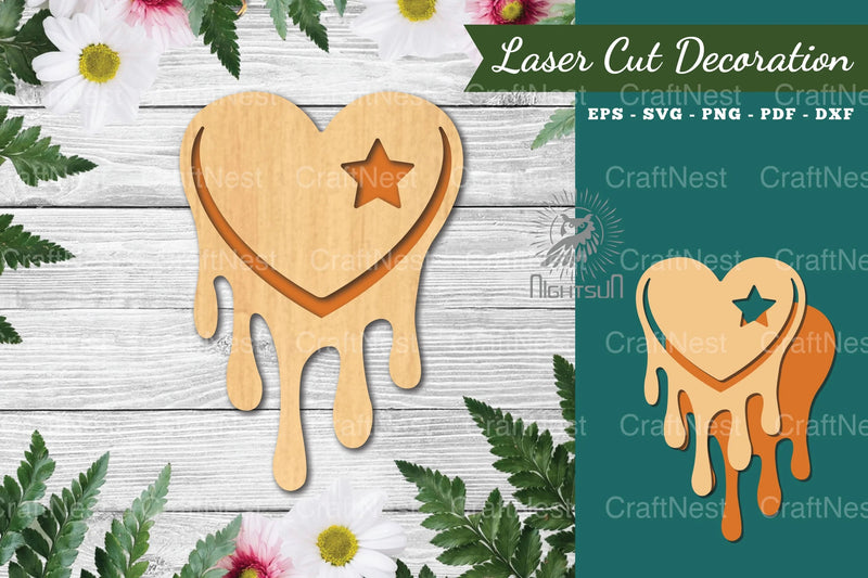 Heart Melted Laser Cut Decoration Clipart Bundle - CraftNest - Digital Crafting and Art