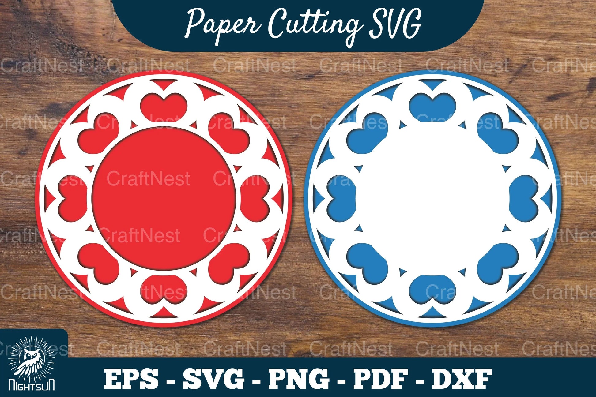Heart Papercut Circle SVG Bundle - CraftNest - Digital Crafting and Art