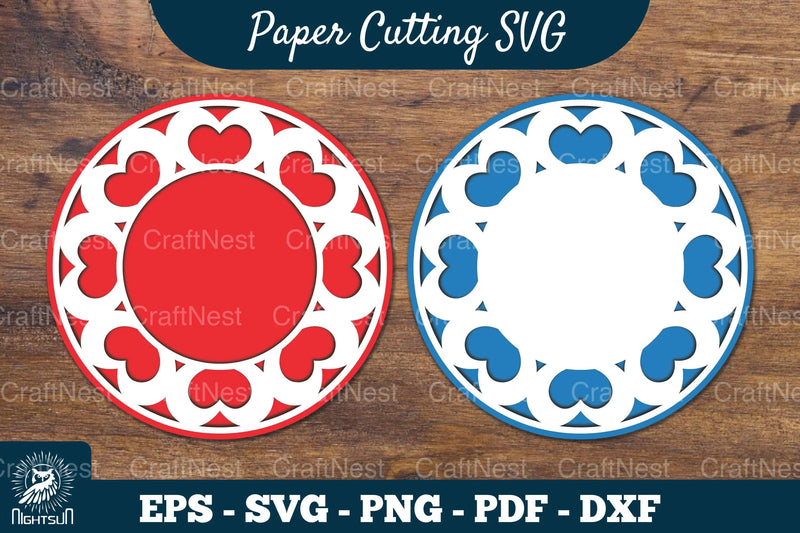 Heart Papercut Circle SVG Bundle - CraftNest - Digital Crafting and Art