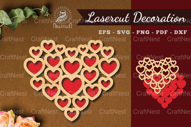 Heart Pattern Laser Cut Decoration Clipart Bundle - CraftNest - Digital Crafting and Art
