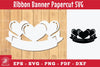 Heart Ribbon Banner Papercut Clipart Bundle