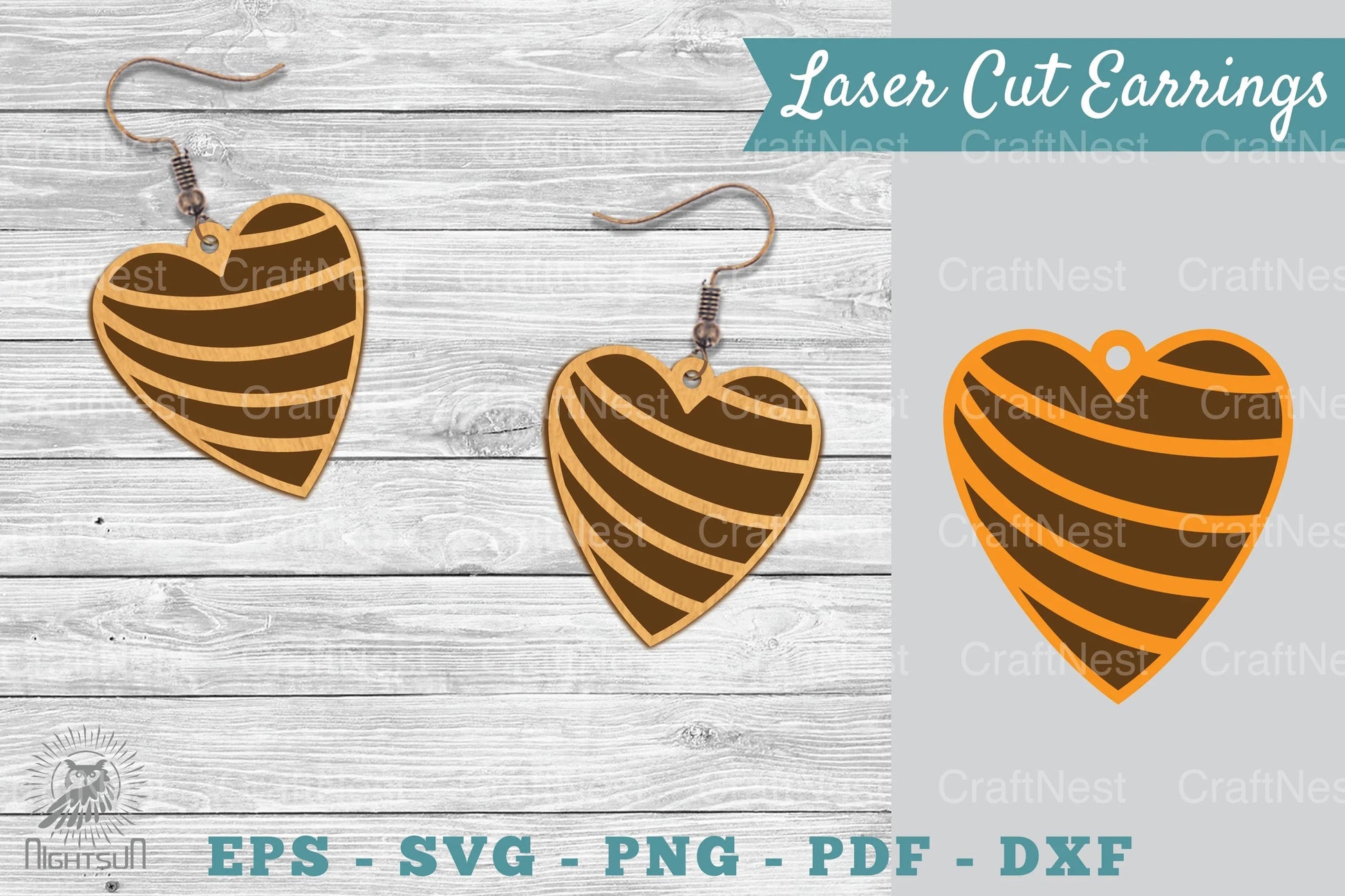 Heart Shape Laser Cut Earrings SVG Bundle - CraftNest - Digital Crafting and Art