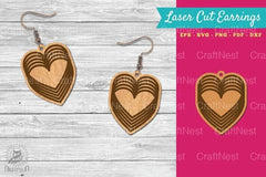 Heart Shape Lasercut Earrings Clipart Bundle - CraftNest - Digital Crafting and Art