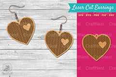 Heart Shape Lasercut Earrings SVG Bundle - CraftNest - Digital Crafting and Art