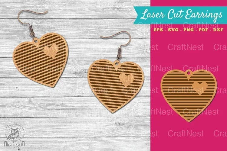 Heart Shape Lasercut Earrings Clipart Bundle - CraftNest - Digital Crafting and Art