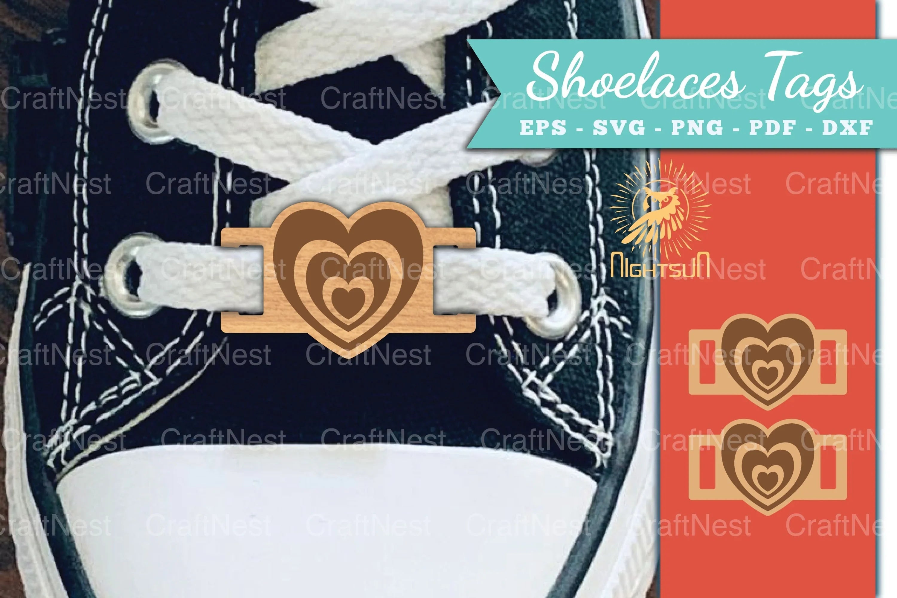 Heart Shoelaces Tags Laser Cut Clipart Bundle - CraftNest - Digital Crafting and Art