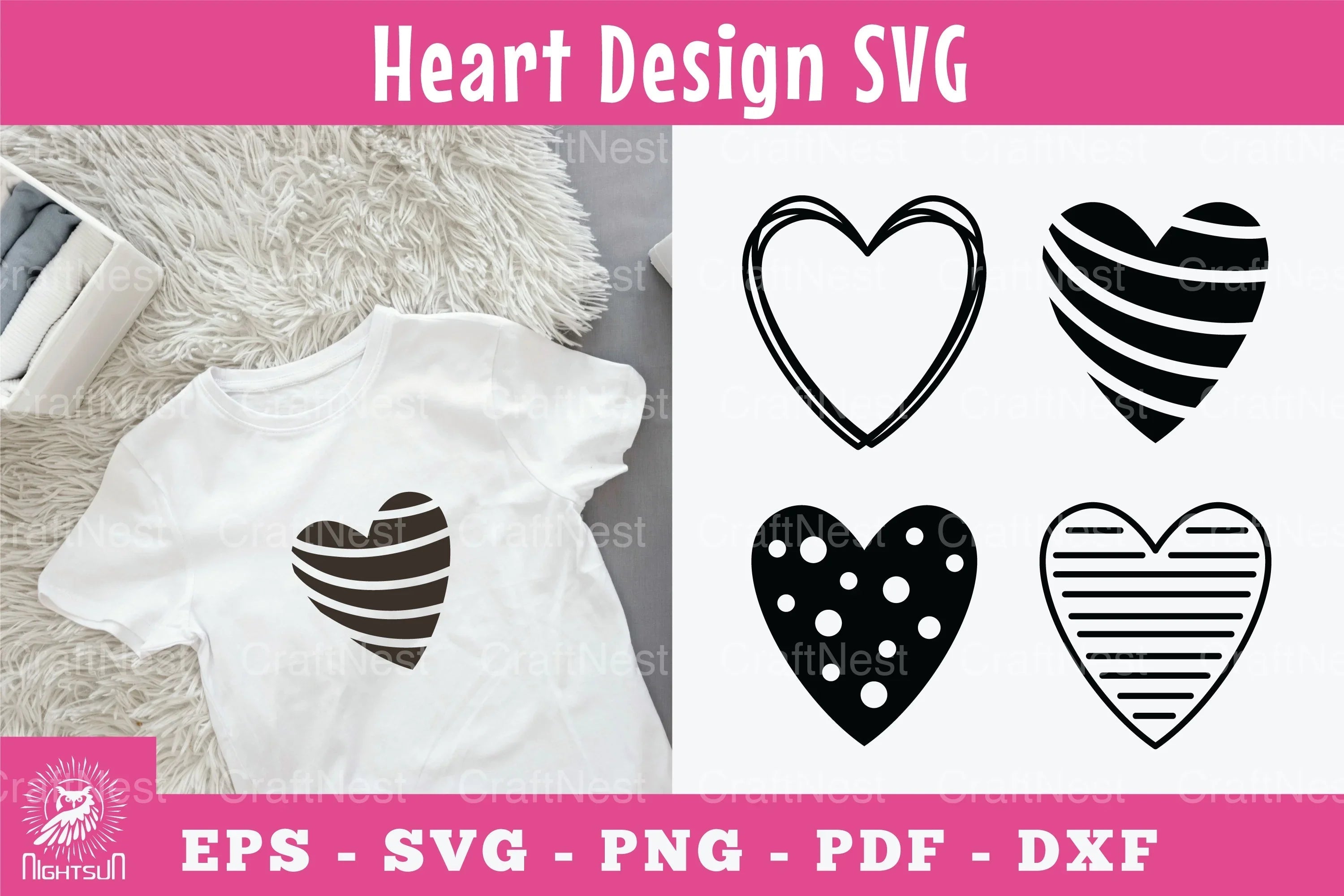 Heart Silhouette Design Clipart Bundle - CraftNest - Digital Crafting and Art